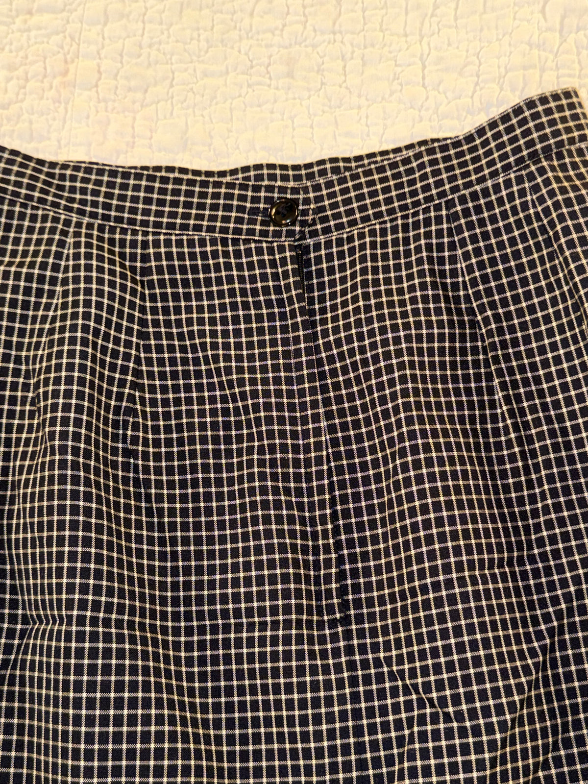 Grid Trouser Skirt in Black and White Plaid