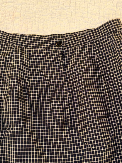 Grid Trouser Skirt in Black and White Plaid