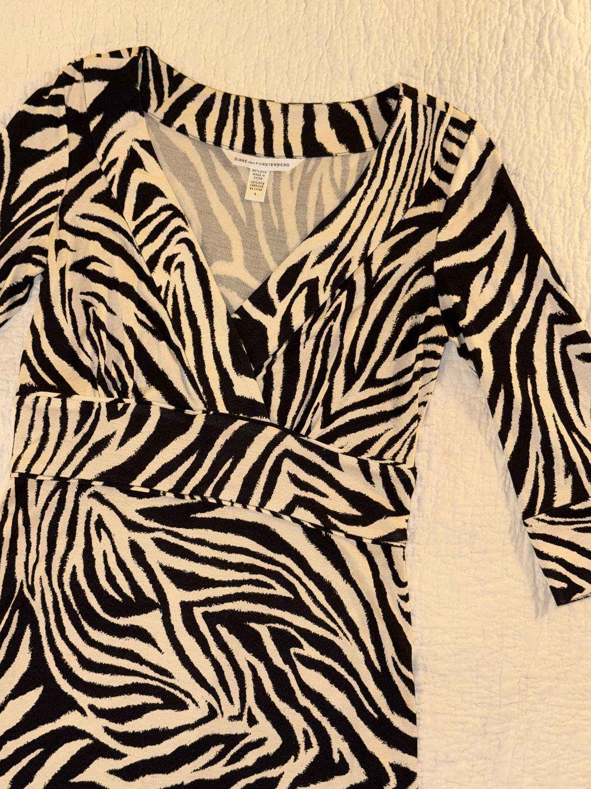 Diane Von Furstenberg - 100% Silk Zebra Wrap Dress