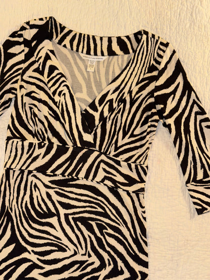 Diane Von Furstenberg - 100% Silk Zebra Wrap Dress