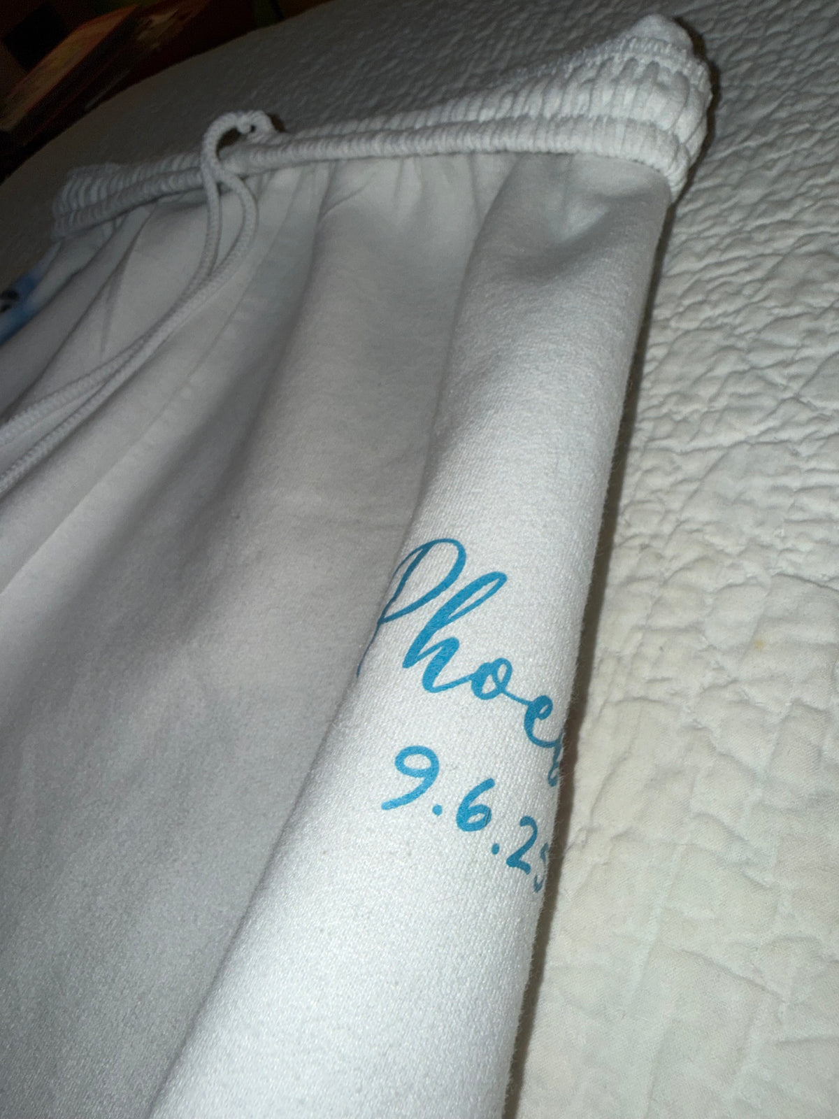 Phoebe 9.6.25 - Custom “Mateo” Airbrush Jogger Pants in White