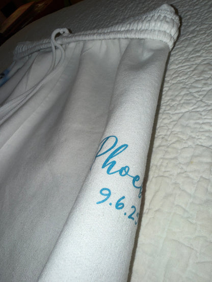 Phoebe 9.6.25 - Custom “Mateo” Airbrush Jogger Pants in White