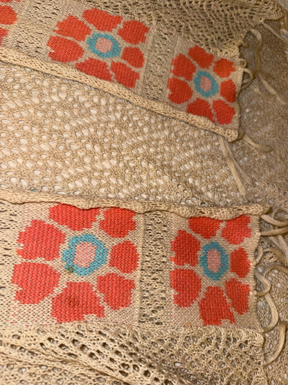 Oh MG! - Juniors 70’s Style Orange Flower Power Knit Vest