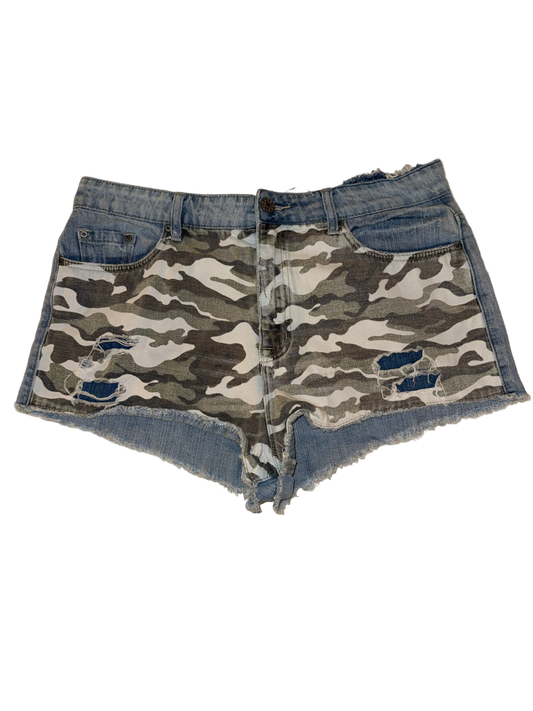 BDG - Dree High Rise Cheeky Denim Camo Jean Shorts - Urban Outfitters