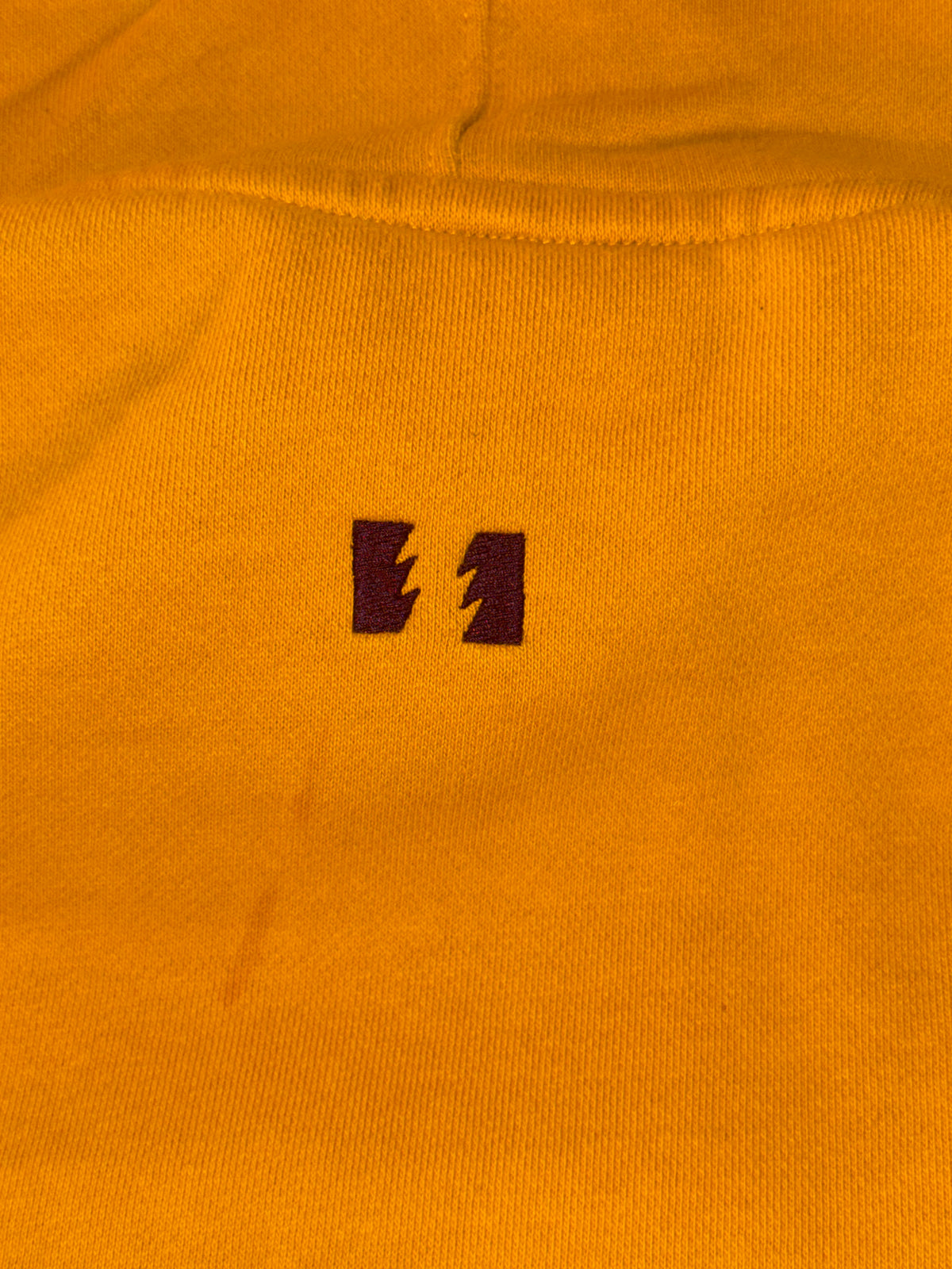 The Hundreds - Yellow Striped Embroidered Sweatshirt Hoodie with Burgundy and Brown Stripes