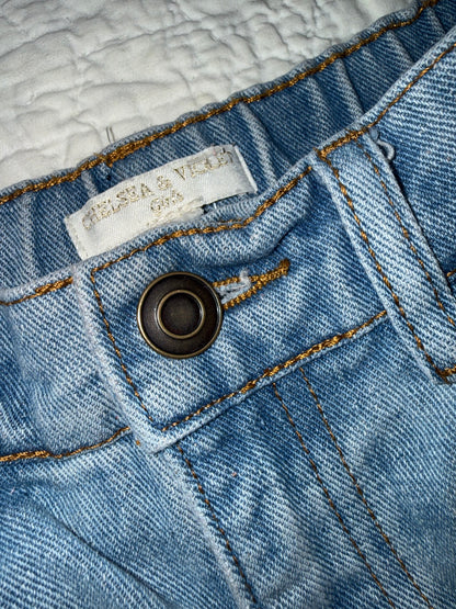Chelsea & Violet Girls - Unique Denim Cargo Pocket Washed Blue Jean Skirt