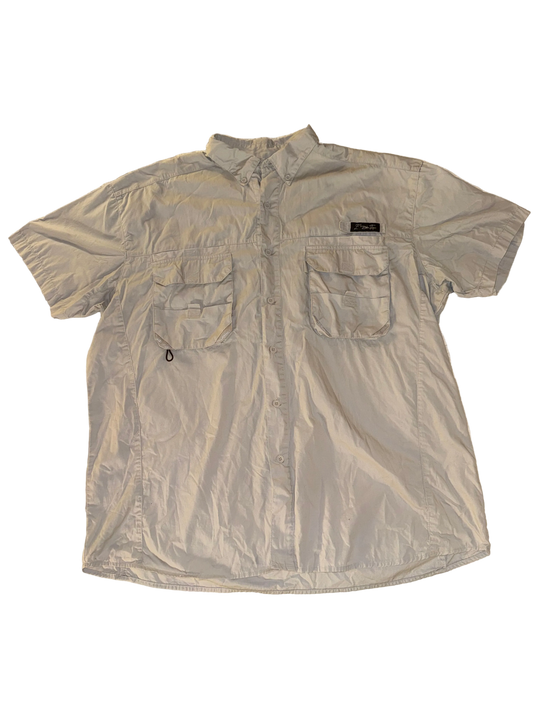 BlackTip - Big Catch Shirt - Cargo Pocket Fisherman Shirt in Beige 100% Cotton