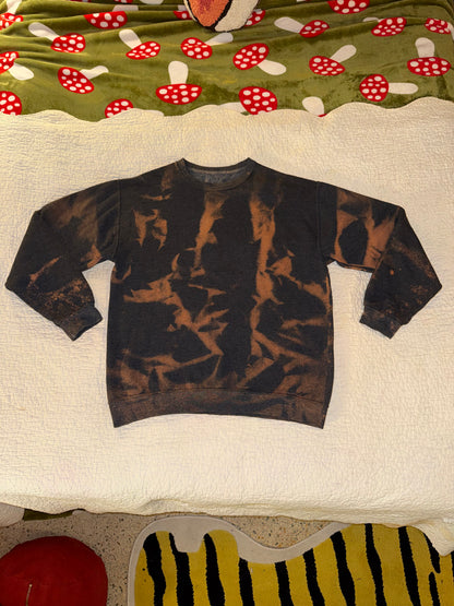 Fruit of the Loom - Custom Bleached Grunge “Tiger Stripe” Sweatshirt