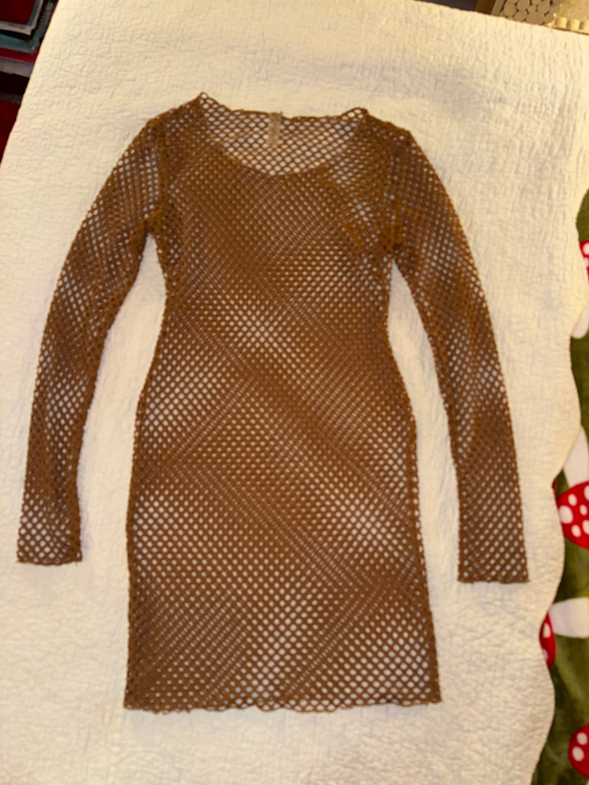 Fashion Nova - Brown Mesh Club Dress