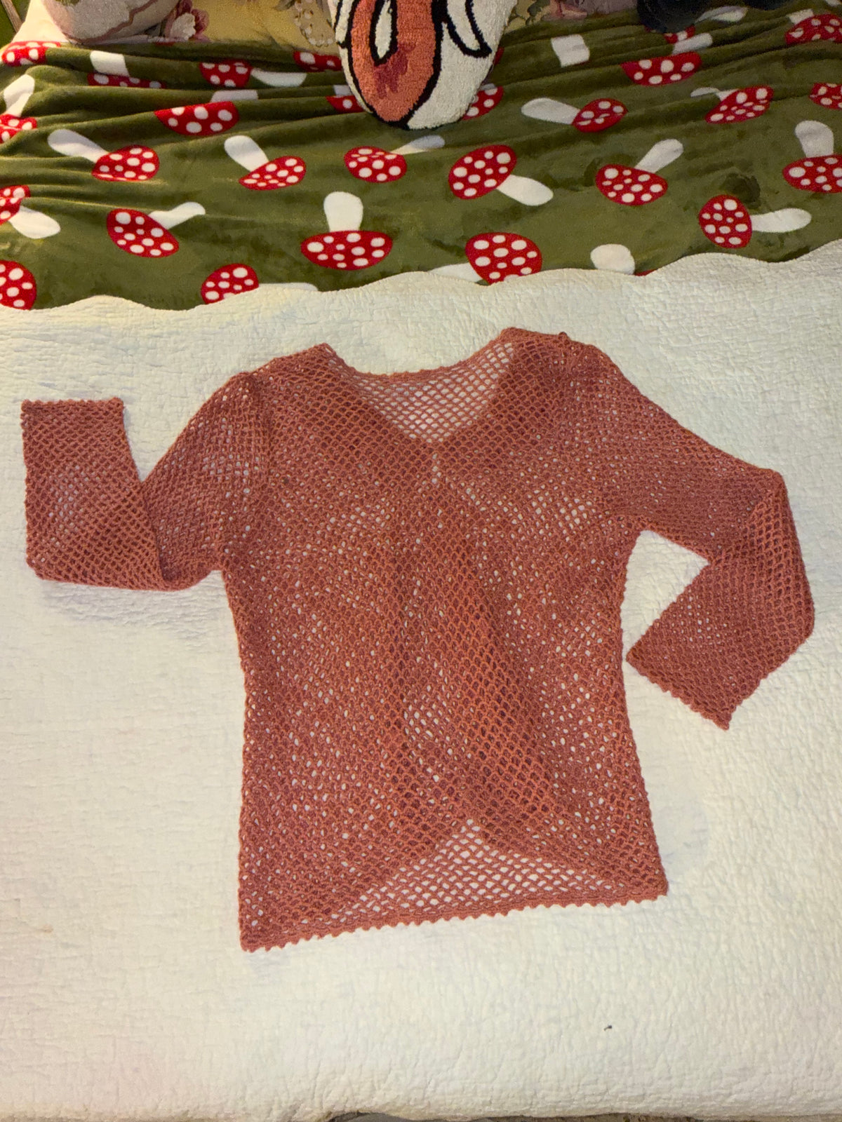 Modern Soul - Coral Ribbon and Crochet Cardigan Sweater