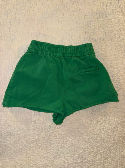 Zara - Washed Green Denim High Waist Short Shorts