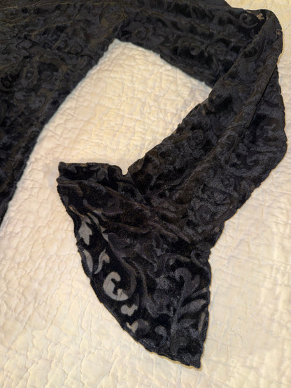 In Charge - Velvet Mesh Top with Botanical Pattern