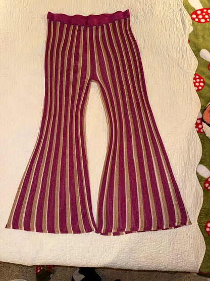 Future Collective - Striped Flare Pants in Pink and Gold - Jenny C. Lopez