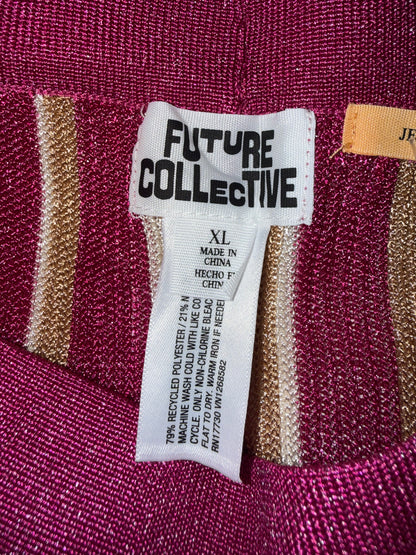 Future Collective - Striped Flare Pants in Pink and Gold - Jenny C. Lopez
