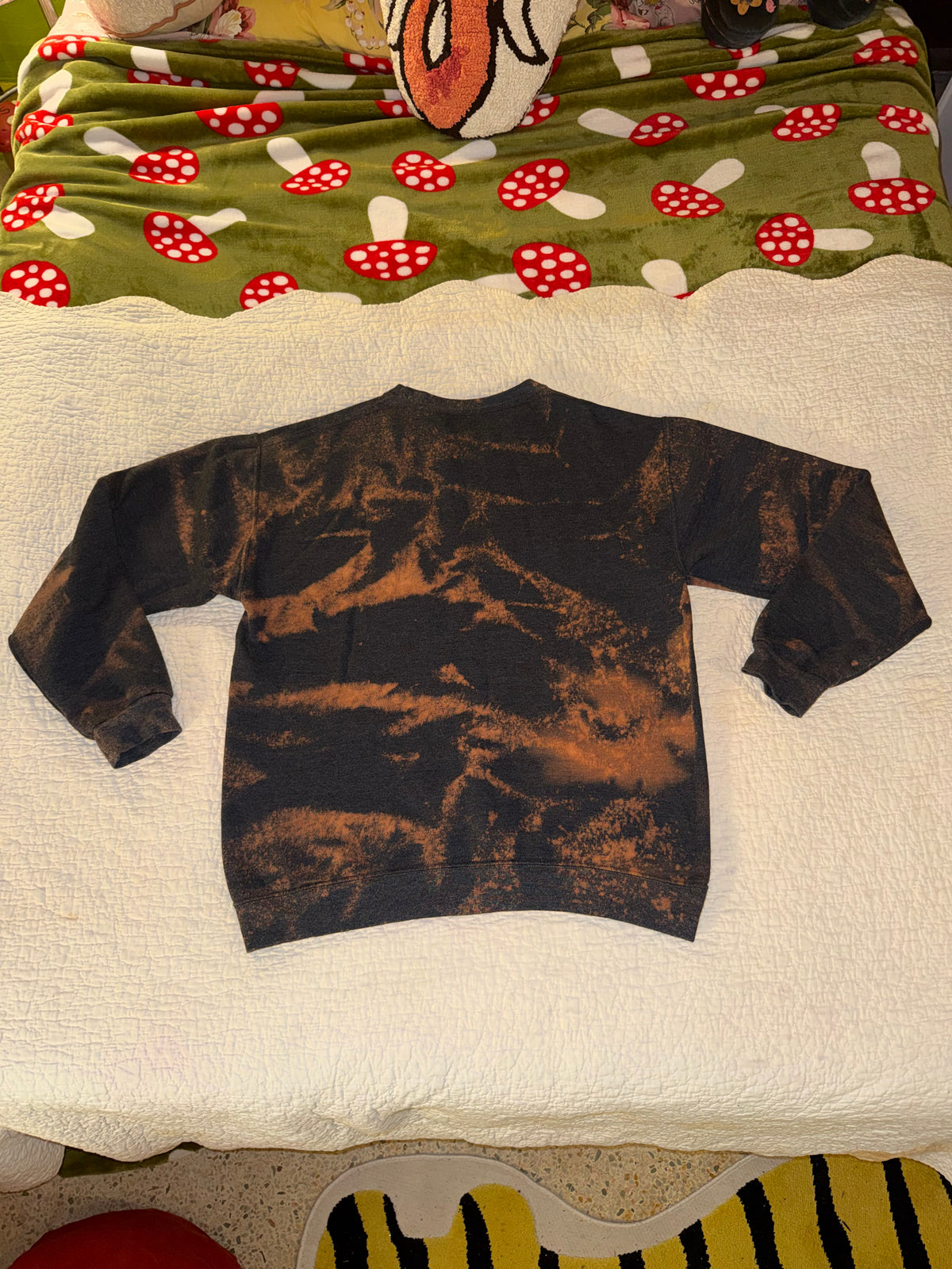 Fruit of the Loom - Custom Bleached Grunge “Tiger Stripe” Sweatshirt