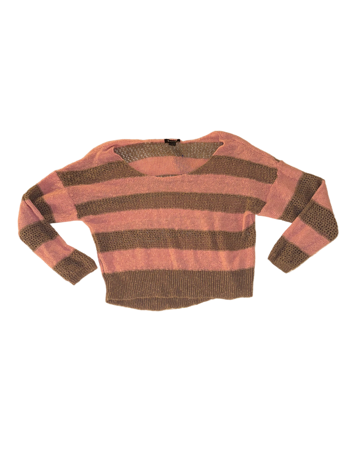 I Love Ronson - Pink and Brown Striped Knit Sweater