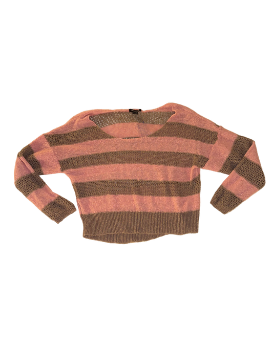 I Love Ronson - Pink and Brown Striped Knit Sweater