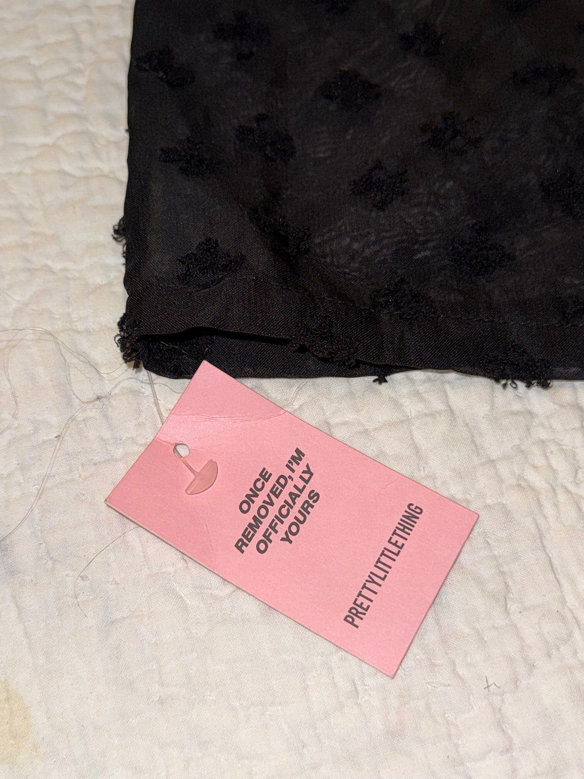 Pretty Little Thing - Black Wide Leg Textured Beach Trousers - Polka Dot Mesh