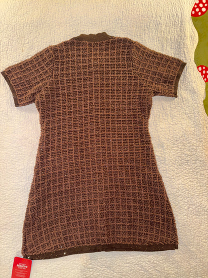 Nova Luxe - As If A Line Embellished Tweed Mini Dress in Chocolate - Fashion Nova