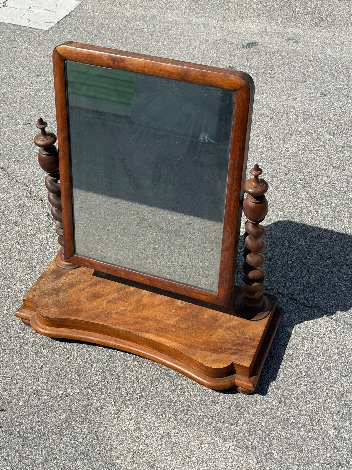 Antique 19th Century Dresser Top Swivel Bobble Mirror
