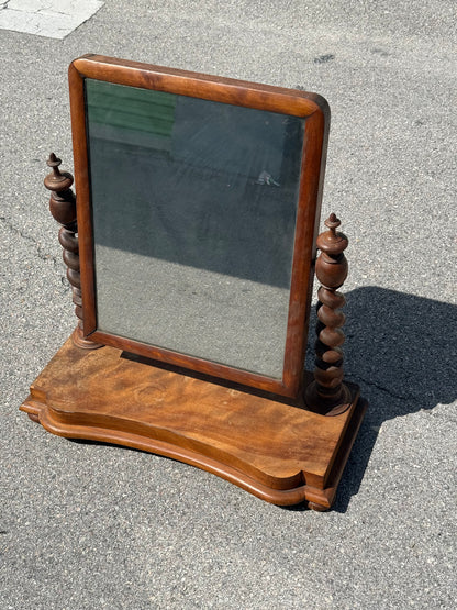 Antique 19th Century Dresser Top Swivel Bobble Mirror