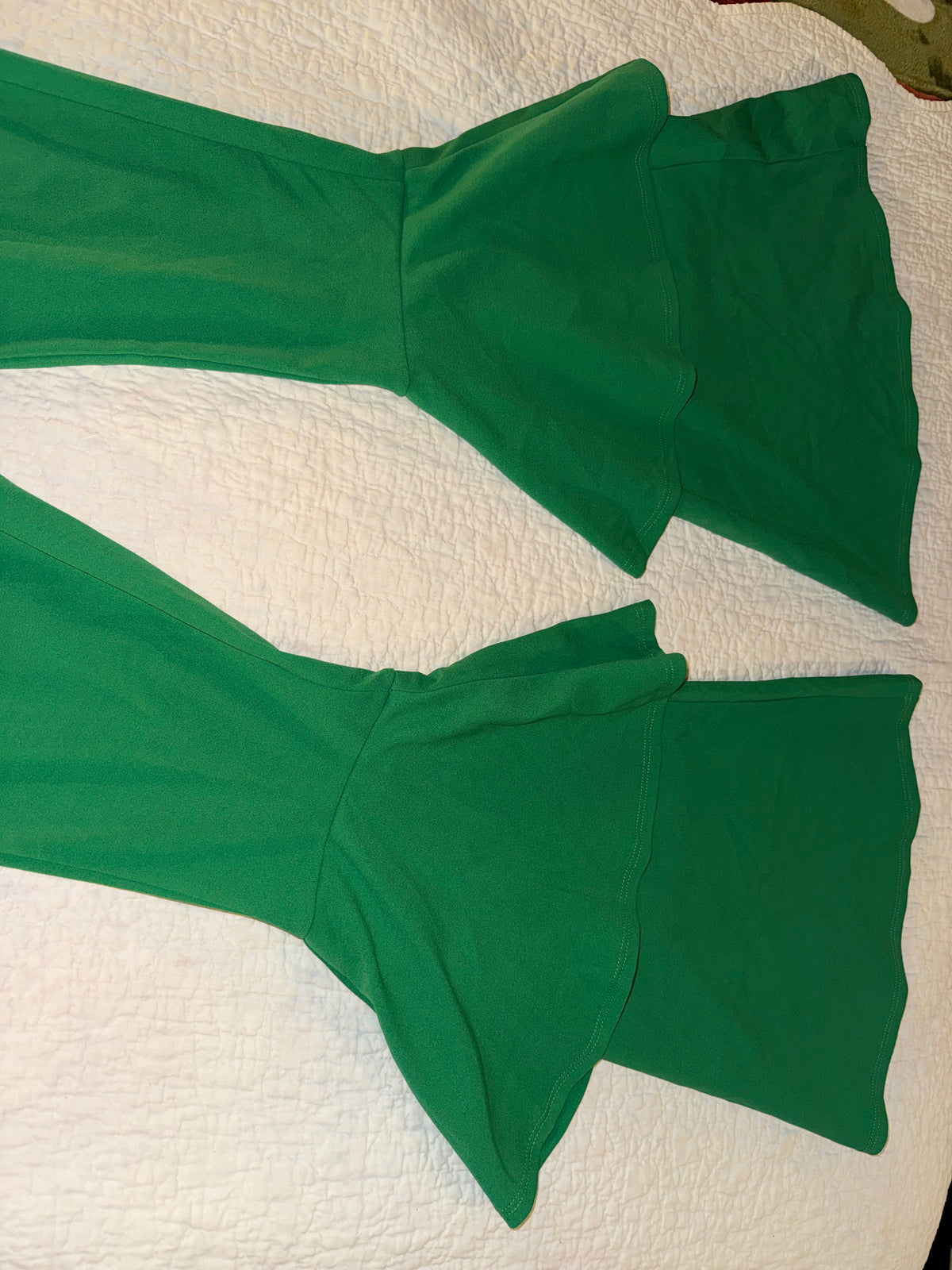 MadRag - Rare Chroma Key Green Screen ‘70s Style Double Flare Bottom Pants