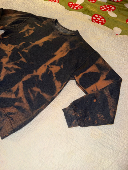 Fruit of the Loom - Custom Bleached Grunge “Tiger Stripe” Sweatshirt
