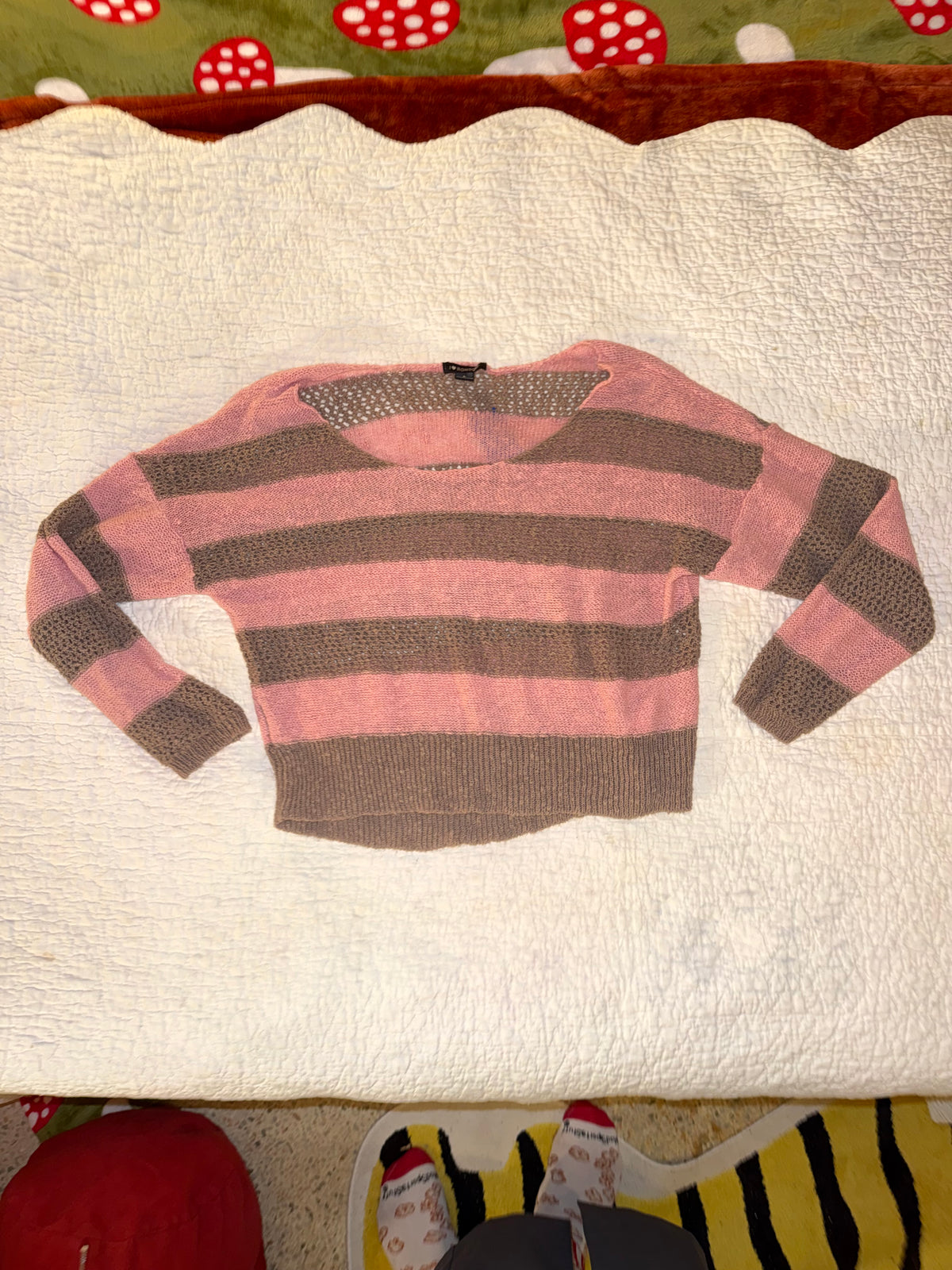 I Love Ronson - Pink and Brown Striped Knit Sweater
