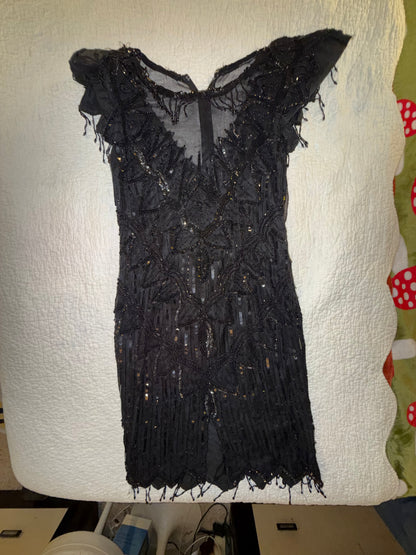 Scala - Black Beaded Sequin Dress