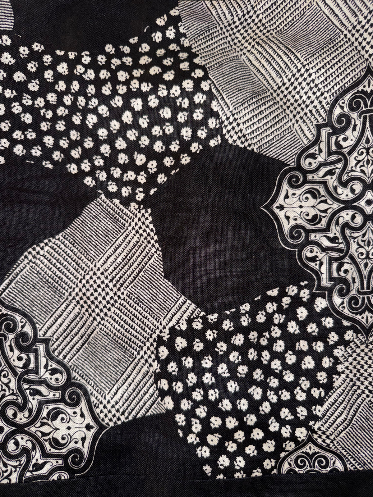 Rickie Freeman for Teri Jon - Black and White Patchwork Evening Jacket - 100% Linen - Saks Fifth Avenue