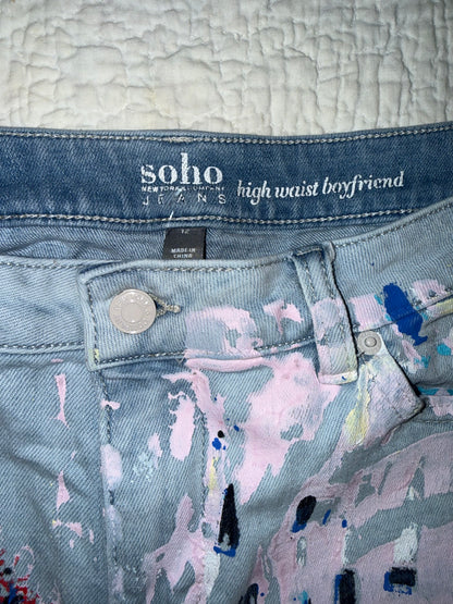 Soho Jeans - High Waist Boyfriend with Paint Splatter - New York Company