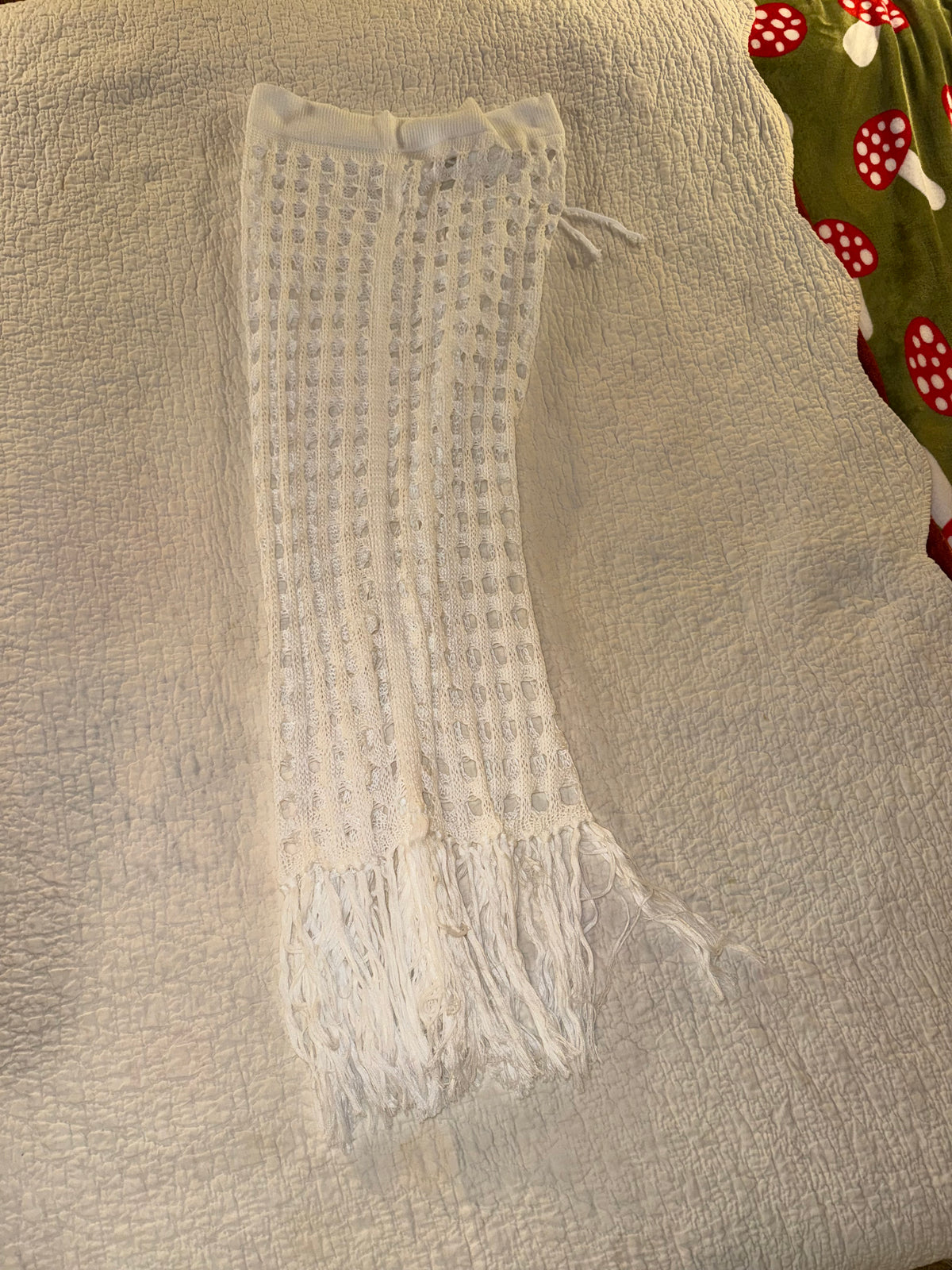 White Kit Beach Cover Up Skirt with Fringe