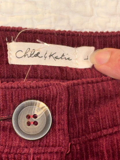Chloe & Katie - Red Corduroy Skirt