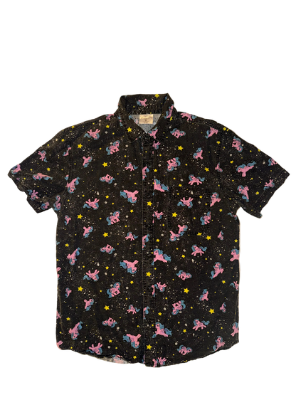 My Little Pony - Black Button Up Shirt with Pink and Blue Ponies