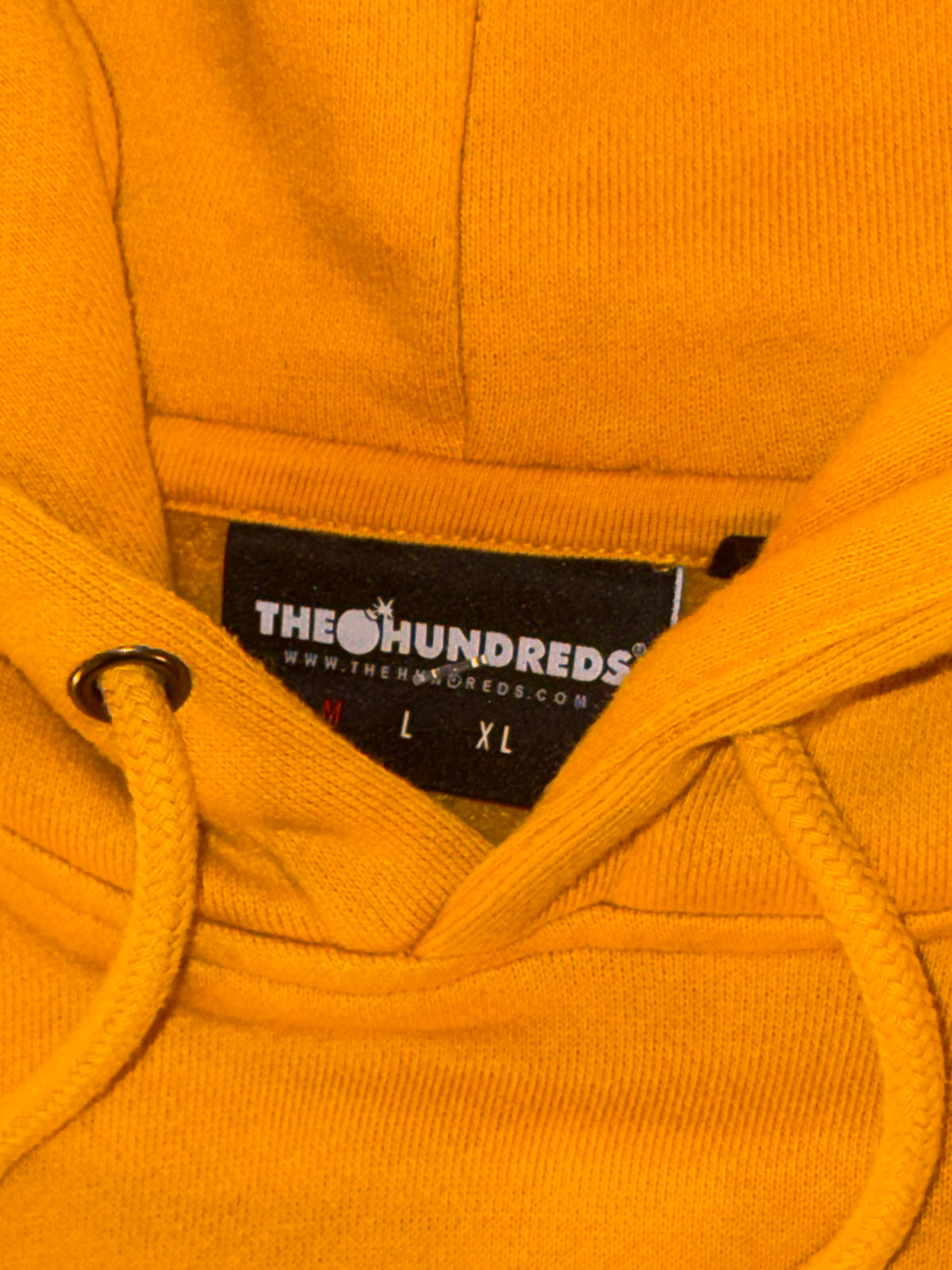 The Hundreds - Yellow Striped Embroidered Sweatshirt Hoodie with Burgundy and Brown Stripes