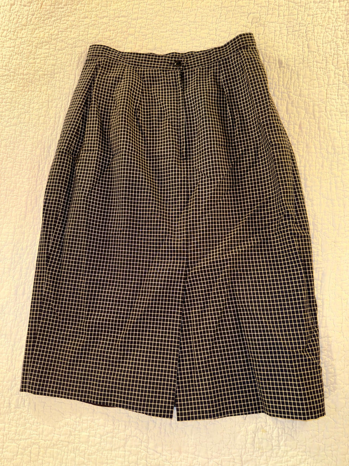 Grid Trouser Skirt in Black and White Plaid