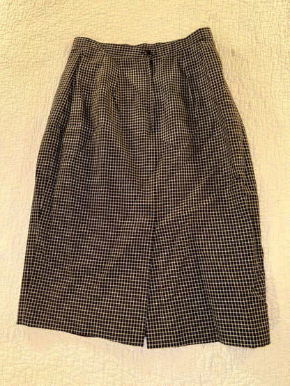 Grid Trouser Skirt in Black and White Plaid