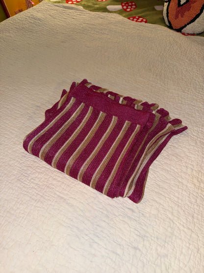 Future Collective - Striped Flare Pants in Pink and Gold - Jenny C. Lopez