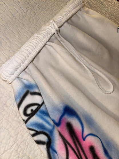 Phoebe 9.6.25 - Custom “Mateo” Airbrush Jogger Pants in White