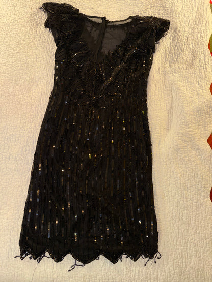 Scala - Black Beaded Sequin Dress