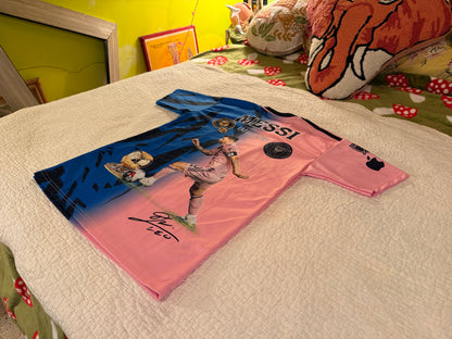 Club Internacional De Futbol - Commemorative Pink and Blue Messi Jersey