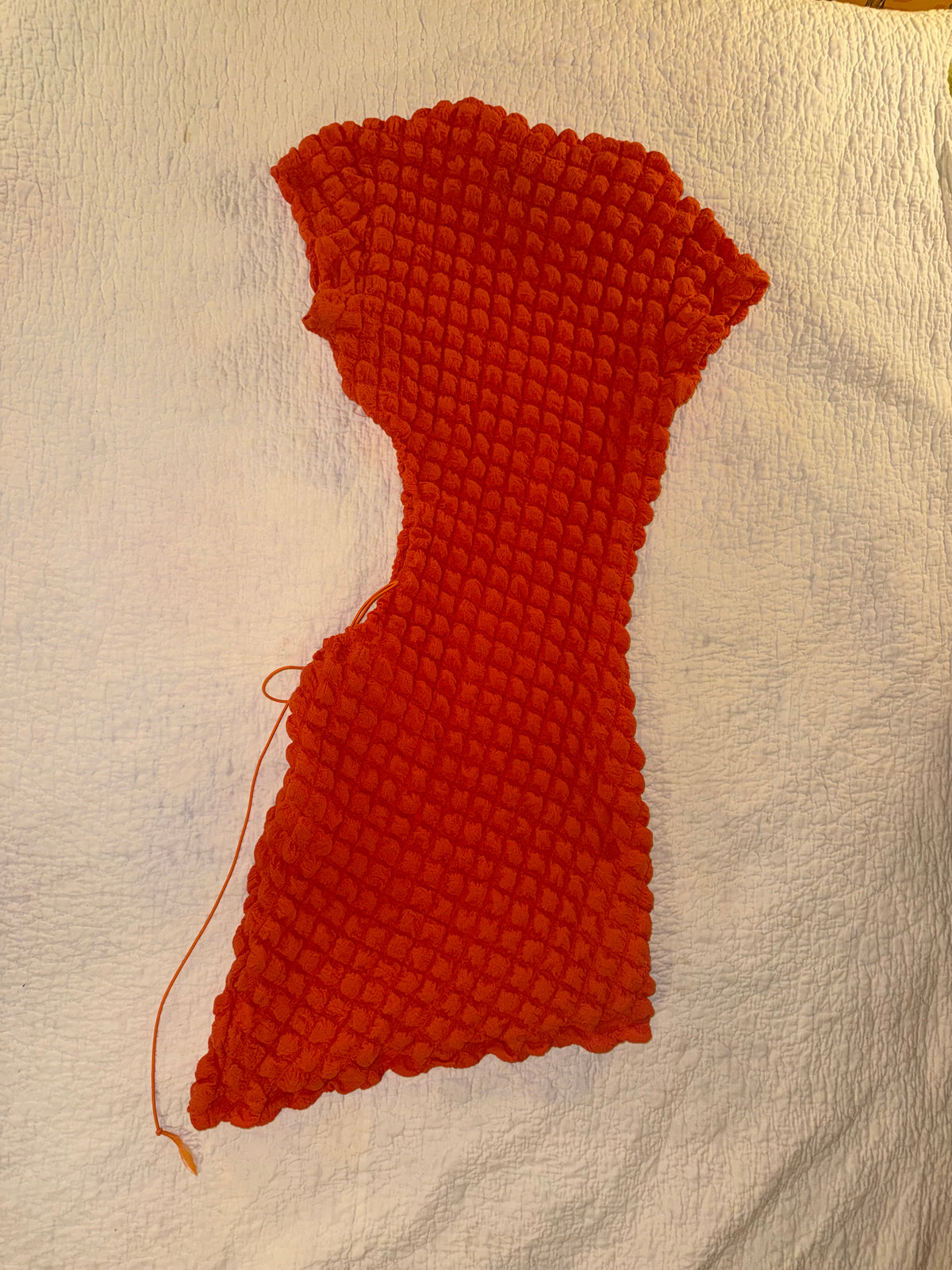 Orange Puffy Minidress with Side Cutout