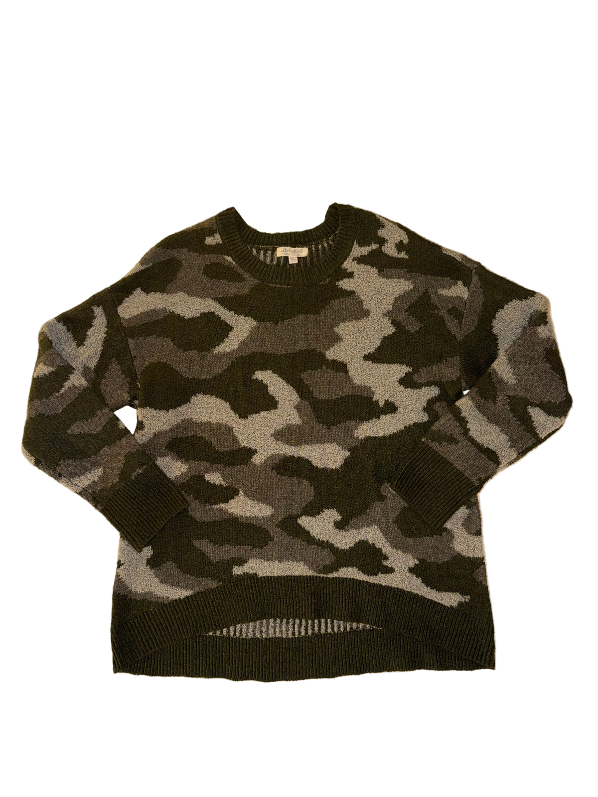Ultra Flirt - Oversized Camo Sweater