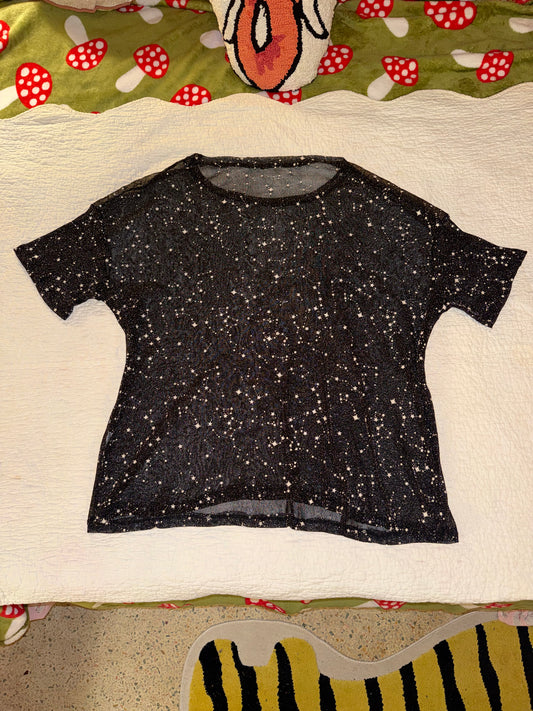 Starry Constellation Mesh Top