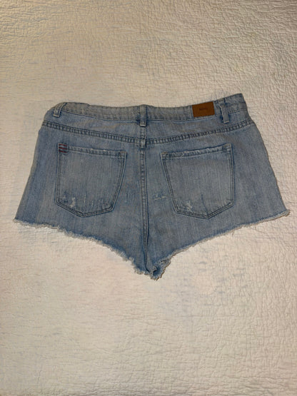 BDG - Dree High Rise Cheeky Denim Camo Jean Shorts - Urban Outfitters