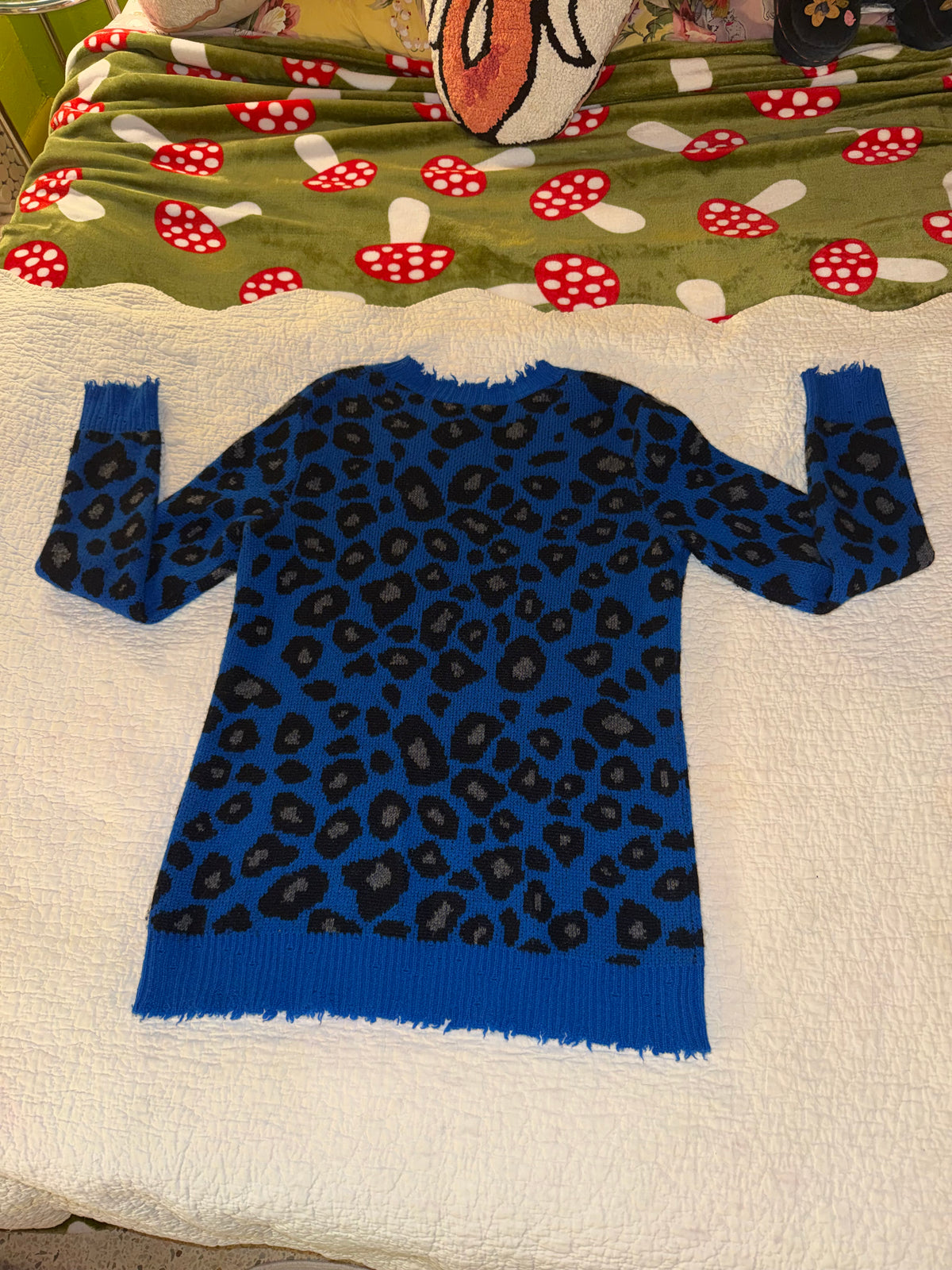 Aqua Cashmere - 100% Cashmere Blue Leopard Sweater - Bloomingdale’s