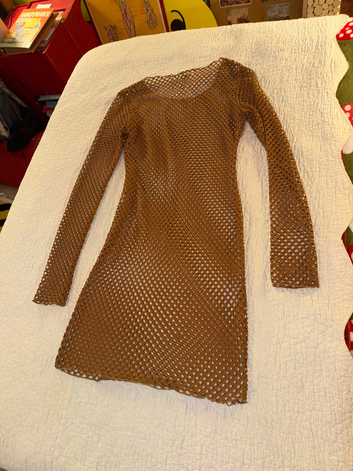 Fashion Nova - Brown Mesh Club Dress