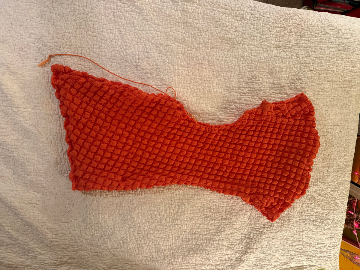 Orange Puffy Minidress with Side Cutout