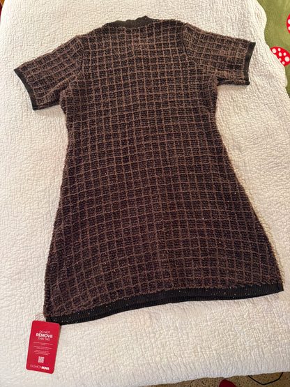 Nova Luxe - As If A Line Embellished Tweed Mini Dress in Chocolate - Fashion Nova