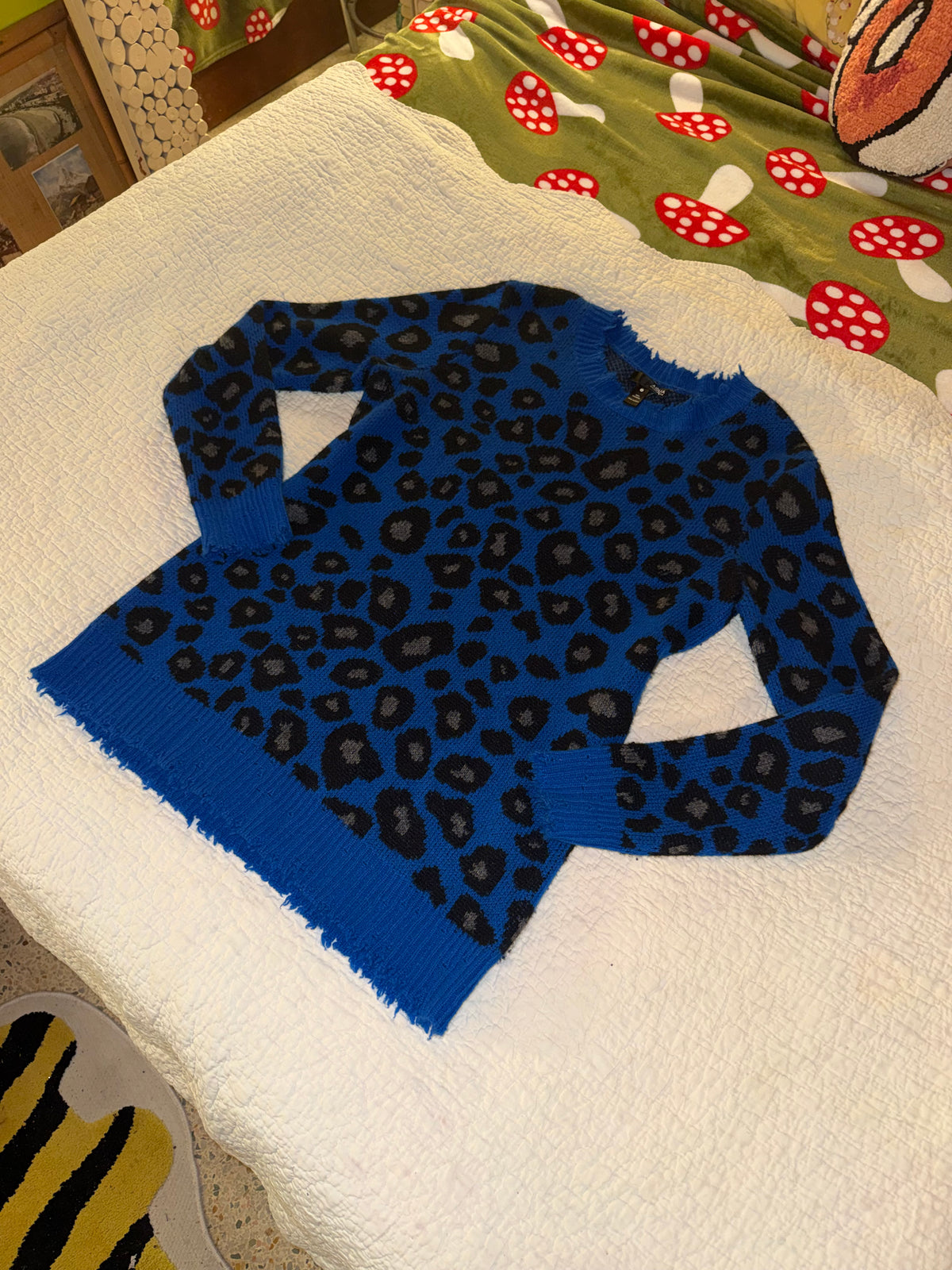 Aqua Cashmere - 100% Cashmere Blue Leopard Sweater - Bloomingdale’s